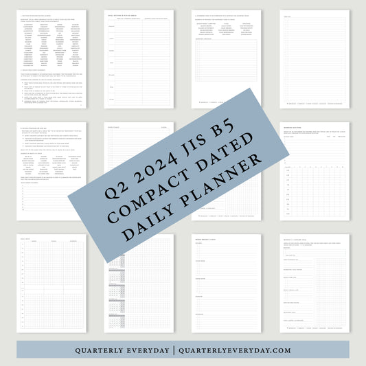 Q2 2024 Printable Compact Daily Planner