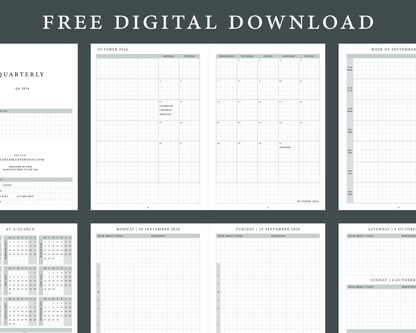 Q4 2026 Quarterly Everyday Daily Planner Digital Download