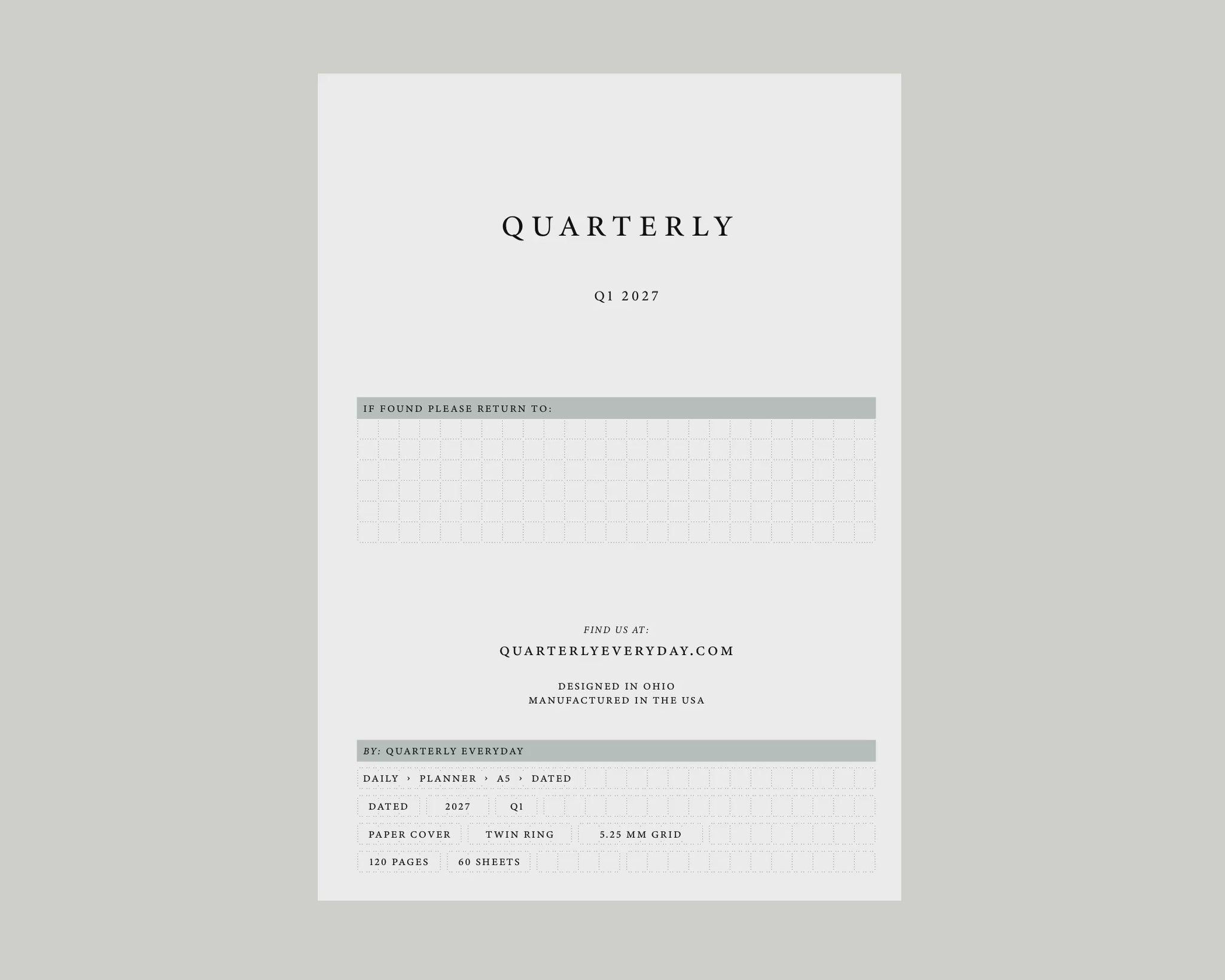 Flip-through video of the free Q1 2027 Daily Planner download